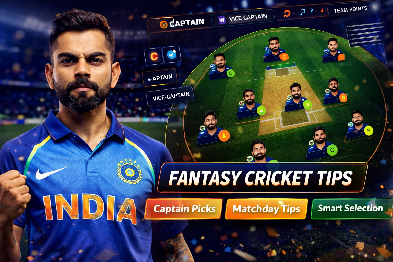 Come App 247 role based fantasy cricket checklist