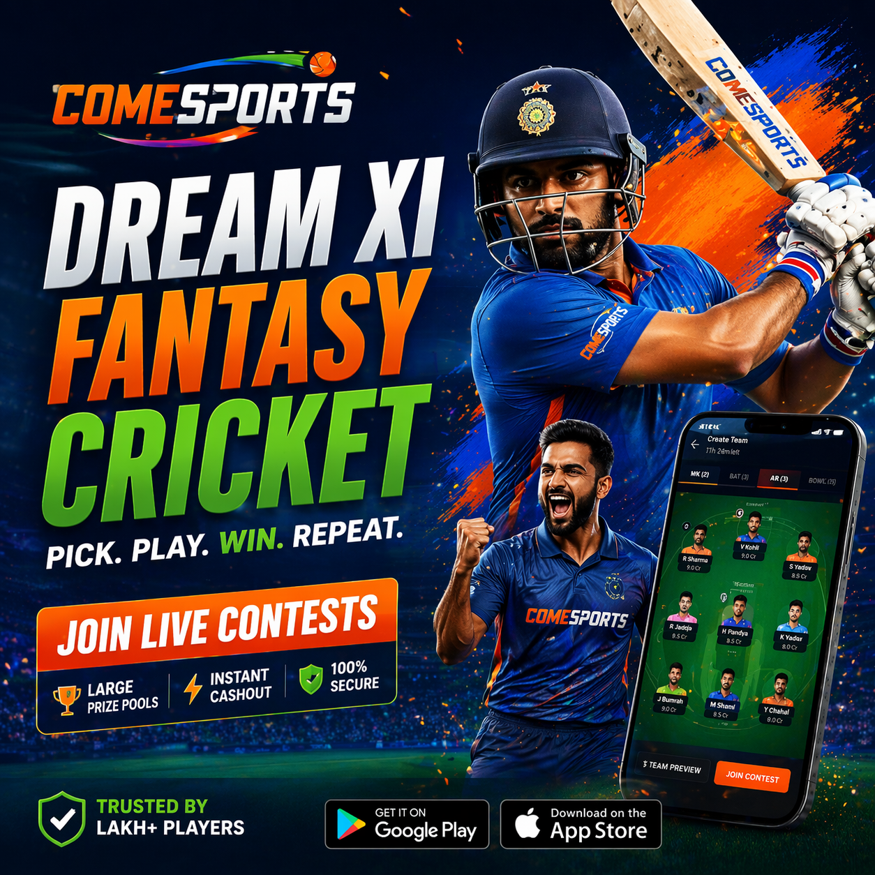 Come App 247 fantasy sports main visual